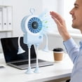 thumbnail image 4 of Vwrxbz USB Rechargeable Suction Cup Fan Portable Mini Desk Fan Digital Speed Display Adjustable Wind for Kitchen Office Bathroom, 4 of 8