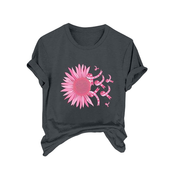 Blusas de Manga Corta para las Mujeres Divertida Impresión Cuello Redondo Camiseta Vintage, Blusas de Primavera para las Mujeres