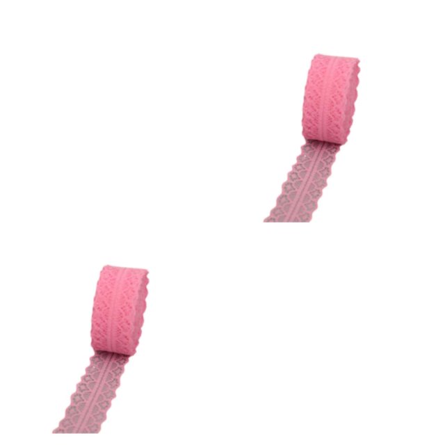 Bearachild Cinta vintage con borde de encaje de tela, cinta decorativa fácil de usar y multifuncional, cinta de regalo para manualidades, rosa Rosa oscuro 2Conjunto