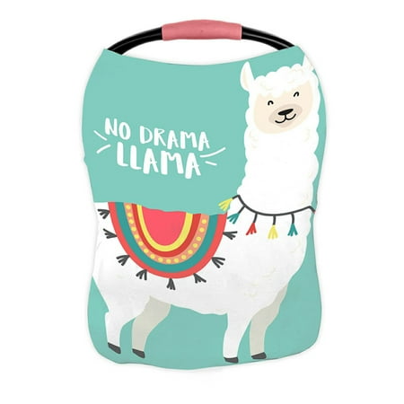ABPHQTO Cute Cartoon Llama Design Nursing Cover Baby Breastfeeding Infant Feeding Cover Baby Car Seat Cover Infant Stroller Cover Carseat Canopy Breathable