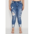 thumbnail image 4 of Women's Plus Size WAX High Waist Ripped Skinny Jeans, 4 of 5