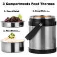 thumbnail image 5 of NEX Food Jar 75Ounce Wide Mouth Stainless Steel Vacuum Insulated Lunch Thermos Silver, 5 of 7