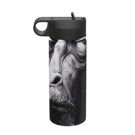 

Goofa Monochrome Giraffe Expression for Insulated Kettle 18oz Water Bottle Insulated Tumbler with Handle & Flip Straw - Fits in Cup Holder Leak Resistant Tumbler