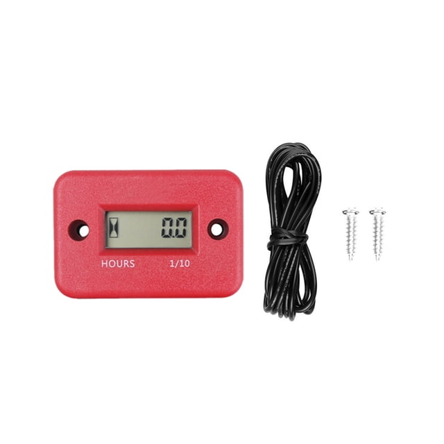 Digital Hour Meter LCD Display Tachometer Waterproof Portable Engine Gauge for Motorcycle Bike ,Accurate