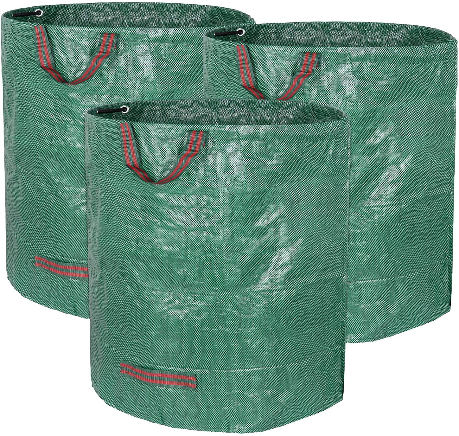 Kepooman 132 Gallon Reusable Gardening Bag Leaf Waste Container, Set of 3, Green Kepooman 132 Gallon Reusable Gardening Bag Leaf Waste Container, Set of 3, Green