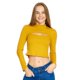 thumbnail image 1 of Blusa Mujer Juvenil Cuello Alto Escote Abierto Manga Larga amarillo M Incógnita 330638, 1 of 5