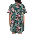 thumbnail image 3 of Naloa Rose Flowers Women's Short-Sleeved Pajama Set, Loungewear, Summer pajamas, Breathable Cozy - 4X-Large, 3 of 9
