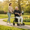 thumbnail image 2 of HOMCOM Foldable Rollator Walker with Seat for Seniors, 4 Wheeled Walker, 2 of 10