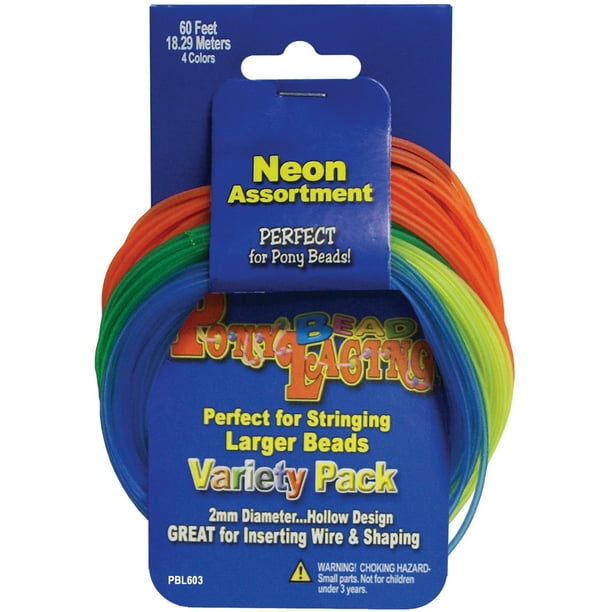 Poney Perle Laçage Variété Pack 60'-Neon Couleurs