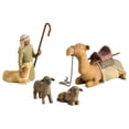 thumbnail image 1 of 4pcs Willow Three Wise Nativity Scenes Hand Carved Figures Niuniu, 1 of 5