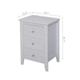 thumbnail image 7 of Wooden Bedside Table/End Table - Modern 3 Drawer Nightstand with Charging Station, USB Ports & Power Outlets for Bedrooms-White, 7 of 7