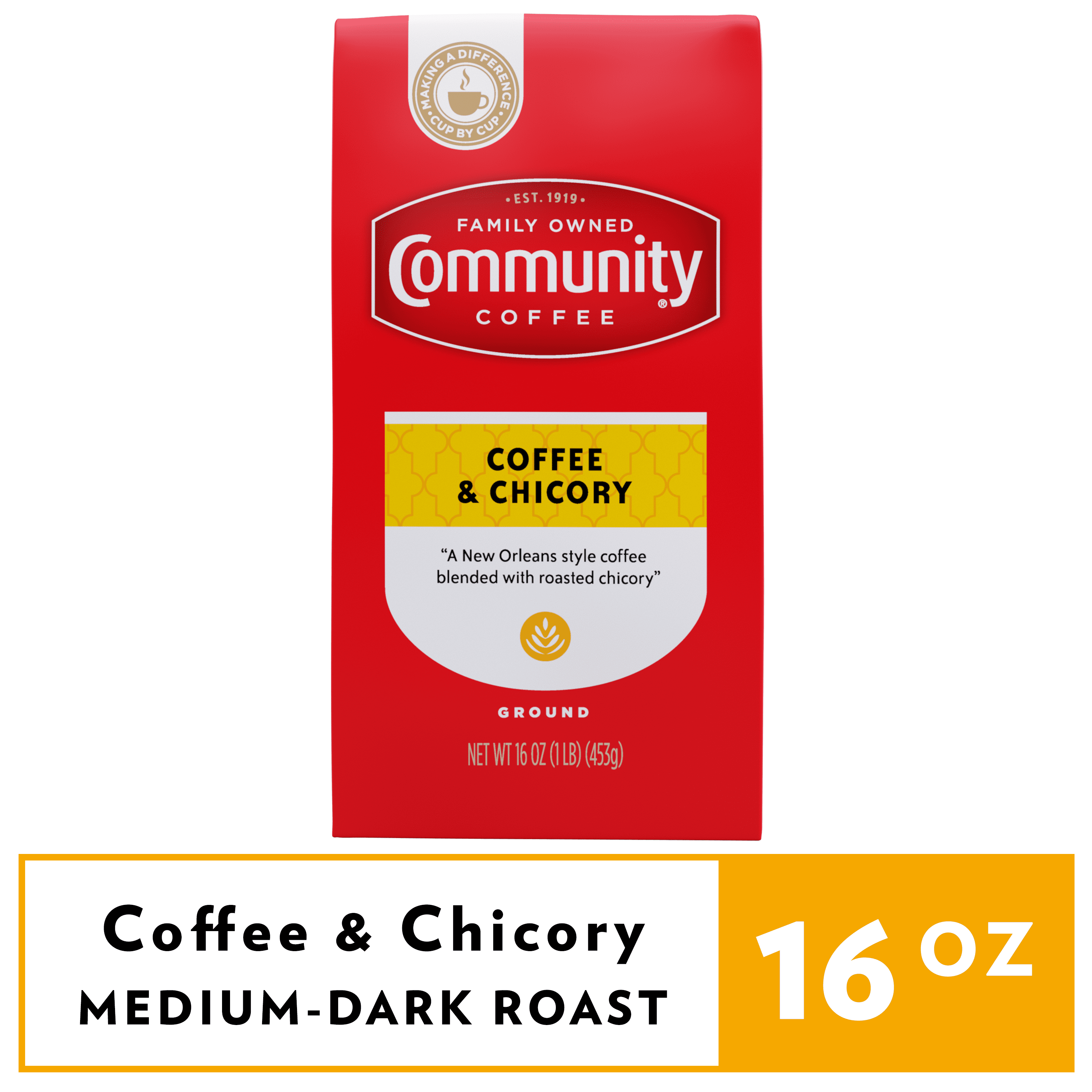 Community Coffee Coffee and Chicory 16 Ounce Bag