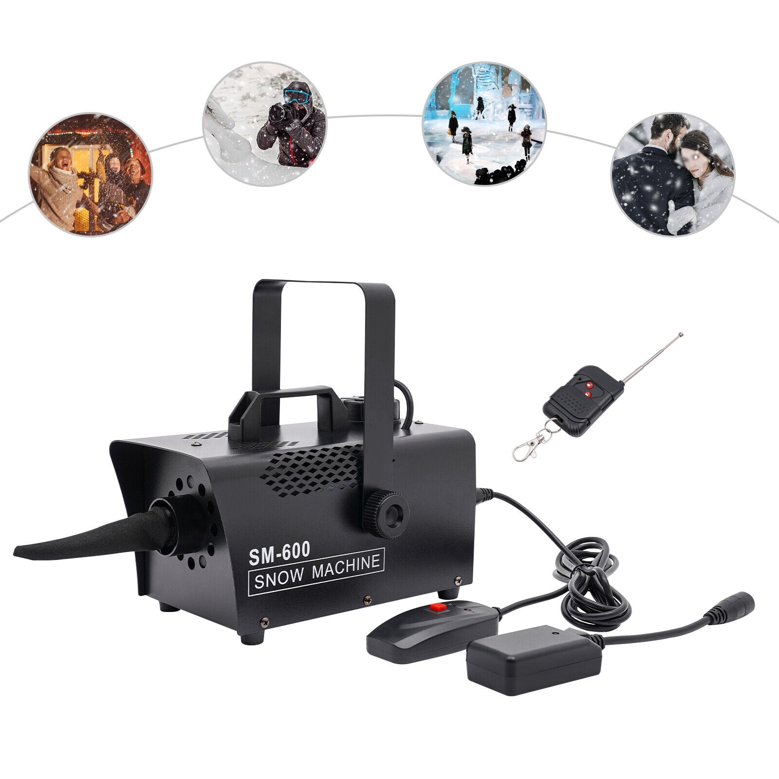 Snow Machine Stage Snowflake Maker for Christmas Party Snow Decor w/Remote 600W