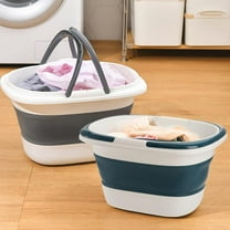 2-Pack 16L/4.2 Gallon Collapsible Plastic Bucket, Foldable Mop Bucket with Handle, Portable Water Pail for House Cleaning & Car Washing