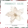 thumbnail image 3 of Christmas Velvet Magnolia Flowers, Artificial Poinsettia Stems, Velvet Texture, Christmas Tree Ornaments, Home Table Decorations For Holiday Party Decor White, 3 of 5