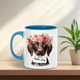 thumbnail image 3 of Happy Mother's Day German Shorthaired Pointer with Flower Crown and Greeting Card 11oz Accent Two-tone Mug GSP Lover Dog Gift Coffee Tea Cup - 13004, 3 of 5