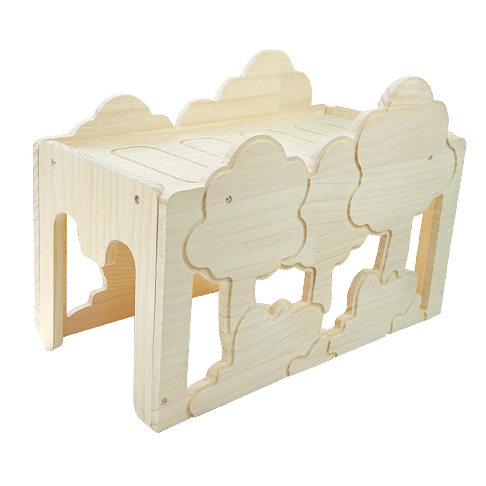 TOOYFUL Habitat Decor Sleeping Nest Solid Wood Hamster Hideout Small Pets Activity Toy for Gerbil Hedgehog Hiding I