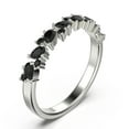 thumbnail image 2 of 0.36ct Round and Pear black diamond moissanite 10k White Gold Wedding Band, 2 of 4