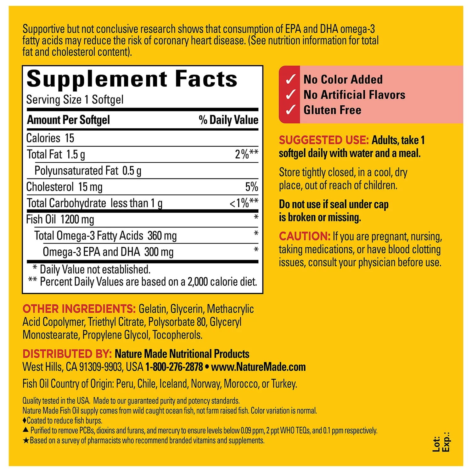 Nature Made Fish Oil 1,200 mg Burpless (240 Count)