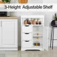 thumbnail image 6 of YEXJ Bathroom Floor Cabinet Wooden Storage Organizer with Adjustable Shelf and 3 Drawers, Modern Free-Standing Cupboard for Living Room, Bathroom, Bedroom (White), 6 of 9