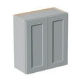 thumbnail image 2 of 27 Inch Laundry Room Cabinets Wall Mounted, Solid Wood Over The Toilet Storage Cabinet, Bathroom Organizer Cabinets with 2 Shaker Door & Shelves, Easy to Assemble for Kitchen, Garage - Dark grey, 2 of 6
