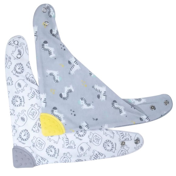 Baberos Bandana Baby Mink Con Mordedera Gris