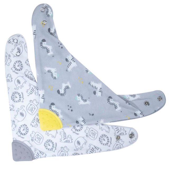 Baberos Bandana Baby Mink Con Mordedera Gris