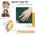 thumbnail image 5 of 14K Gold Plated Anti Anxiety Ring for Women Men Sun Star Moon Stainless Steel Fidget Ring Gold Spinner Ring Band with Black Box Packed, 5 of 7