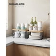 thumbnail image 2 of SONGMICS Cabinet Organizer Shelf, Set of 2 Kitchen Counter Shelves, Kitchen Storage, Spice Rack, Stackable, Expandable, Metal and Engineered Wood, Ink Black and Natural Beige, 2 of 6
