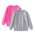 thumbnail image 1 of Lmnyox 2 Pack Chandails pour Enfants Basiques Décontractés à Manches Longues Col Rond Unis Hauts à Enfiler Garçons Filles Chemises de Mode, 1 of 7