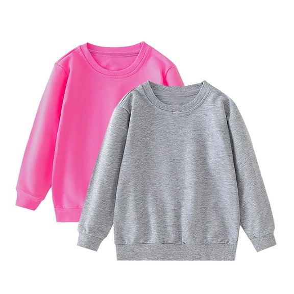 JSGEK Solid Color Long Sleeved Hoodie Set for Boys and Girls Soft Comfortable Fabric Easy to Wear Great for Birthday Party Family Gatherings Casual Occasions Two-piece Outfit Gray 1 Year