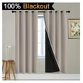 thumbnail image 2 of 100% Blackout Curtains 72 Inches Long, 2 Thick Layers Heat and Full Light Blocking Soft Thermal Insulated Drapes for Bedroom(52" Wide Each Panel, Natural, 2 Panels), 2 of 8