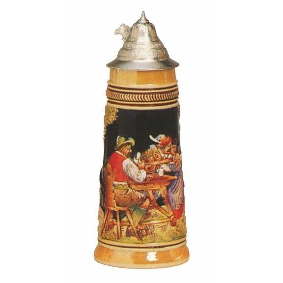 German Beer Stein Alpine Stein based on paintings of Franz von Defregger 1 liter tankard, beer mug