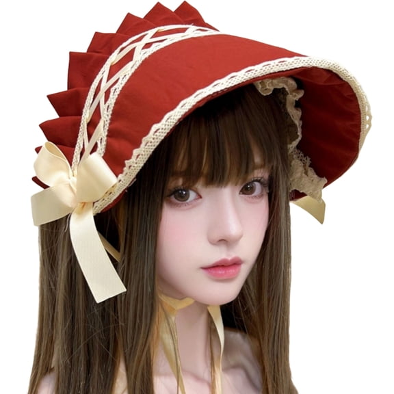 lanema Elegant Lace Trim Hat Costume Headwear Multipurpose Bonnet Hat for Women Teens Event Phtography Essential
