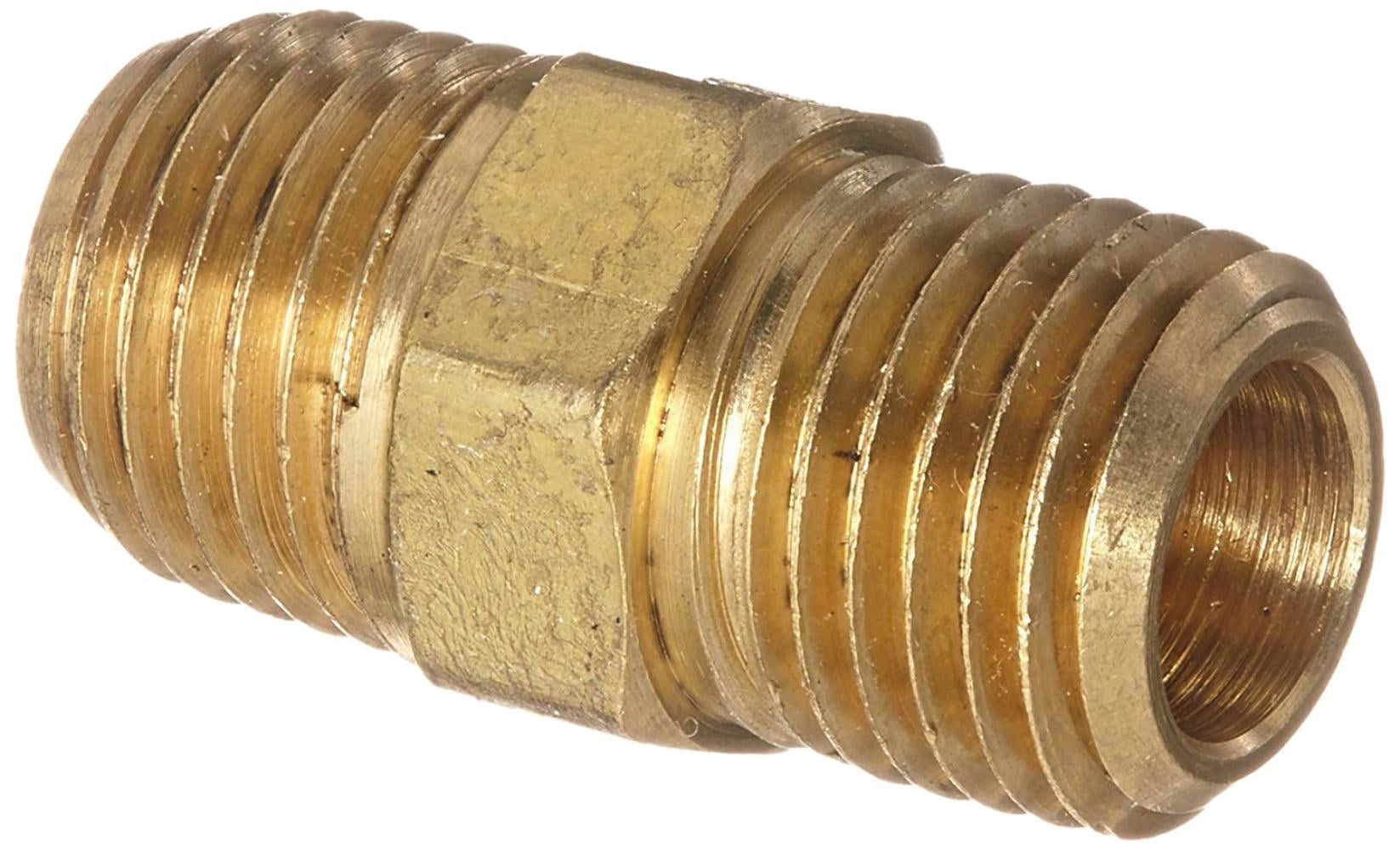56122 Brass Pipe Fitting, Hex Nipple, 1/4\" x 1/4\" NPT Male Pipe, Nipple ...