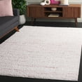 thumbnail image 2 of SAFAVIEH Rumi Barrett Striped Polyester Shag Area Rug, Pink/Ivory, 8' x 10', 2 of 7