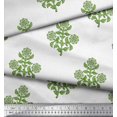 thumbnail image 2 of Soimoi Green Poly Georgette Fabric Leaves & Floral Block Decor Fabric Printed Yard 52 Inch Wide, 2 of 4