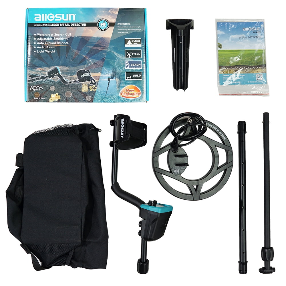 Allosun Pro Metal Detector Adults Gold Silver Finder 9 inch Waterproof Search Coil Underwater TS180