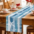 thumbnail image 5 of Blue Coastal Beach Table Runner 108 Inches, Nautical Starfish Coral Vintage Wooden Bed Runner Dresser Scarves Tabletop for Indoor Outdoor Parties/Ceremony/Banquet, 13"x 108", 5 of 8