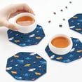 thumbnail image 6 of Bingfone Vintage Colorful Ocean Shark Leather Drinks Coasters with Set of 6,Suitable for Home Kitchen,Coffee Cup Coasters Home Gift, 6 of 7