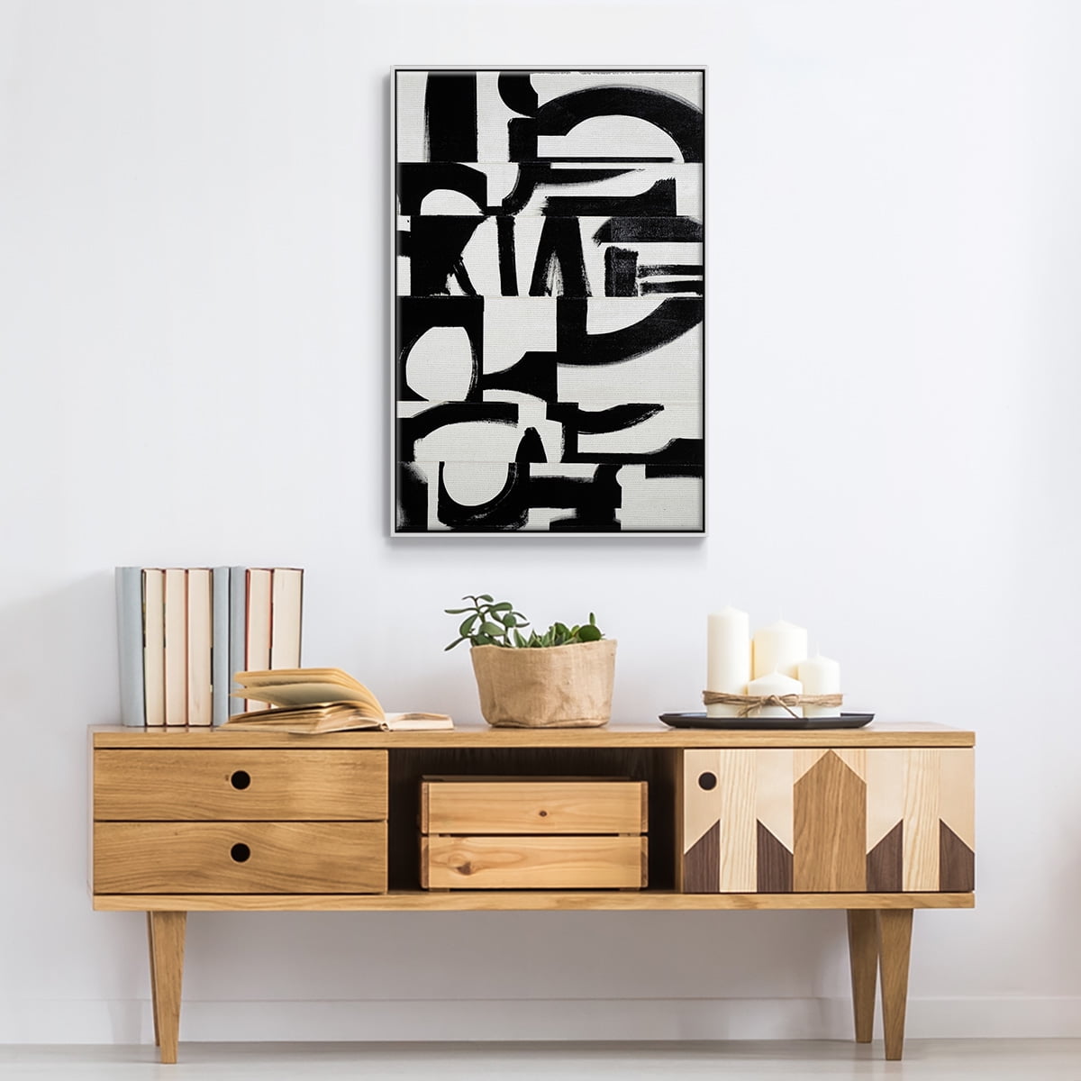 Prosperous Elements V10 Framed Premium Gallery Wrapped Canvas - Ready to Hang - 27 x 41 - White Floating Frame