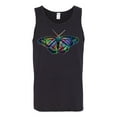 thumbnail image 2 of Wild Bobby, Colorful Rainbow Patterned Butterfly Animal Lover Mens Graphic Tank Top, Black, 3XL, 2 of 3