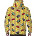 thumbnail image 7 of Picia 90s Audio Tape Pattern Casual Men's Hoodie - Lightweight Hooded Sweatshirt with Kangaroo Pocket, Comfortable Pullover for Everyday, Travel-Large, 7 of 7