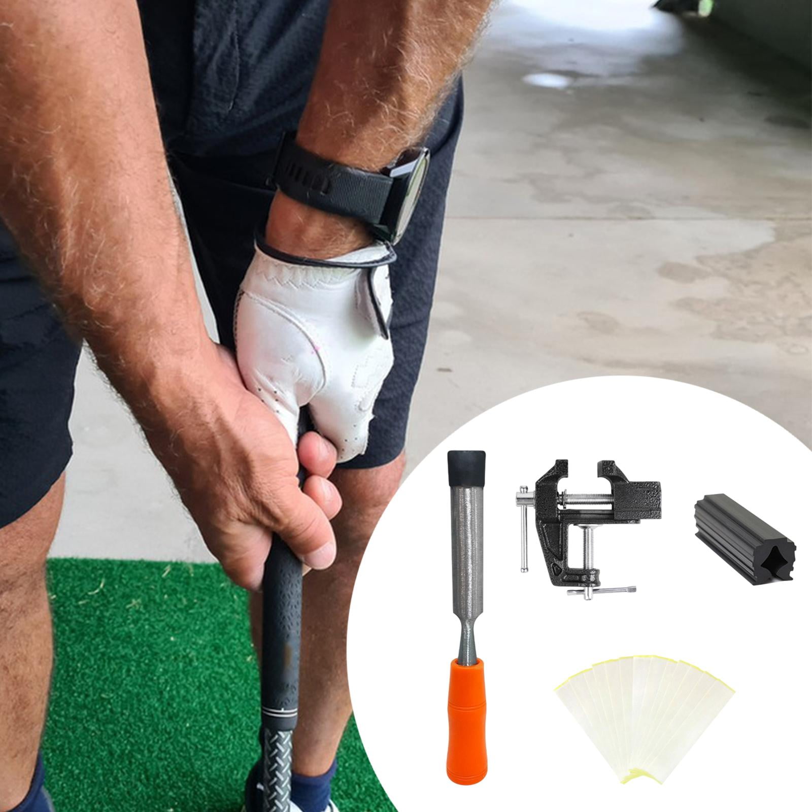 harayaa Golf Club Grip Vise Clamp Kit Gifts for Golf Enthusiast Replacement Professional Orange Remover