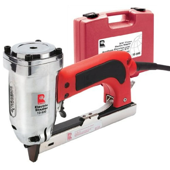 Roberts 10-600 Agrafeuse Électrique Professionnelle de 120 Volts de 15 Ampères pour Calibre 20 avec Agrafes de Couronne de 3/16 Pouces et Étui de Transport