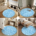 thumbnail image 5 of Round Area Rugs 4Ft, Blue Ocean Waves Non-Slip Washable Circle Rugs Carpet, Summer Sea Blue Coastal Indoor Outdoor Rug Floor Mats Throw Runner for Bedroom Living Room Bathroom, 5 of 8