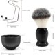thumbnail image 4 of Set de afeitado para hombre, maquinilla de afeitar de acero inoxidable, soporte para brochas, jabonera, taza, cepillo para barba de pelo de tejón, kit de afeitado en húmedo (3 piezas), 4 of 5