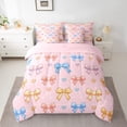 thumbnail image 2 of Castle Fairy Colorful Bow Knot Twin Bedding Sets,Dreamy Princess Bow Bedding Comforter Set, 2 of 8