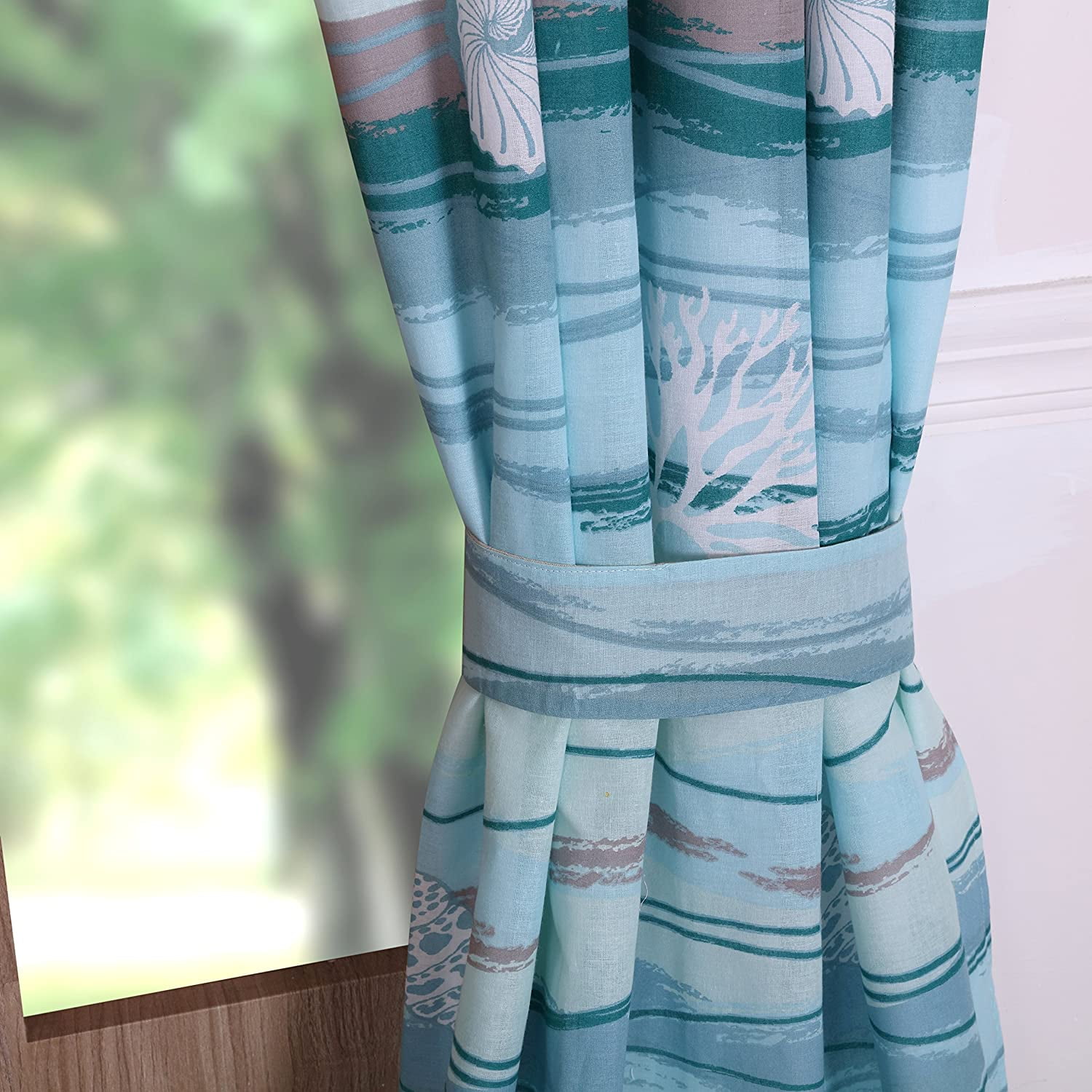 Global Trends Morro Bay Coastal Window Curtain Panels, Set of 2