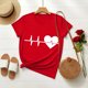 thumbnail image 1 of TaTaai Women's Love Theme T-Shirt, Sweet Valentine's Day Apparel, Cozy Everyday Round Neck Blouse Gift, 1 of 6